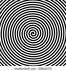 Concentric Lines. Spiral. Volute. Hypnosis Circular Rotating Background. Vector Illustration.