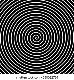 Concentric Lines. Spiral. Volute. Hypnosis Circular Rotating Background. Vector Illustration.