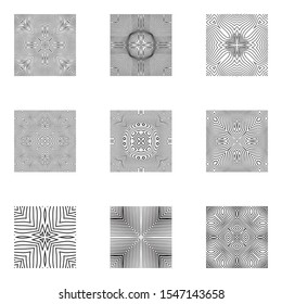 Concentric lines square background in comic style. Abstract monochrome striped geometric pattern