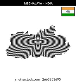 Concentric map outline representing Meghalaya in India