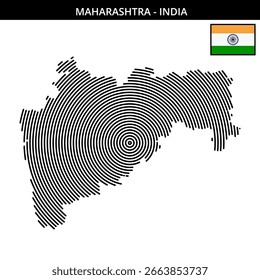 Mapa de contorno concéntrico con Maharashtra India