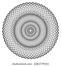 Concentric Perforated Torus Vector 02. Illustration Isolated On White Background. A Vector Illustration Of Torus Background.