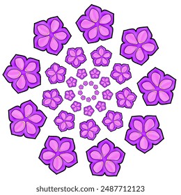 Konzentrisches rosafarbenes florales Designelement 