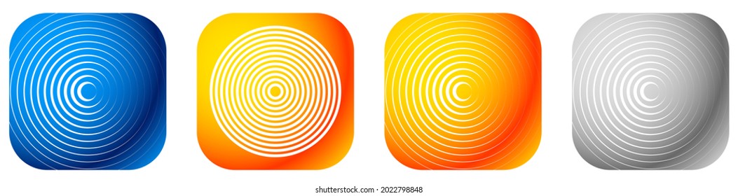Concentric radial circle abstract geometric icon