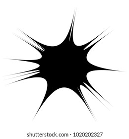 Concentric radial element. Radiating abstract geometric element