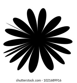 Concentric radial element. Radiating abstract geometric element