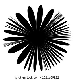 Concentric radial element. Radiating abstract geometric element