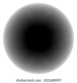 Concentric radial element. Radiating abstract geometric element