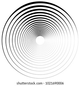 Concentric radial element. Radiating abstract geometric element