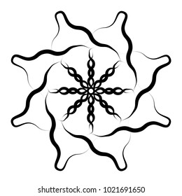 Concentric radial element. Radiating abstract geometric element