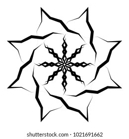 Concentric radial element. Radiating abstract geometric element