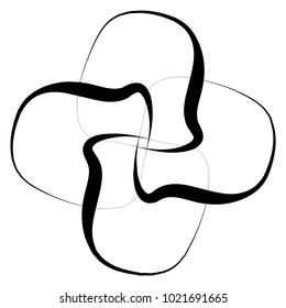 Concentric radial element. Radiating abstract geometric element