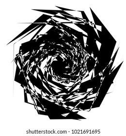 Concentric radial element. Radiating abstract geometric element
