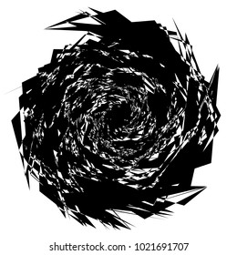 Concentric radial element. Radiating abstract geometric element