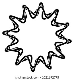 Concentric radial element. Radiating abstract geometric element