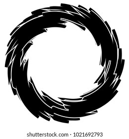Concentric radial element. Radiating abstract geometric element