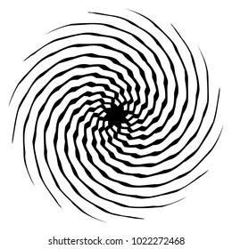 Concentric radial element. Radiating abstract geometric element