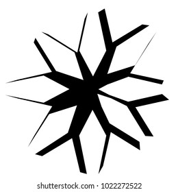 Concentric radial element. Radiating abstract geometric element