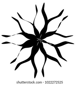 Concentric radial element. Radiating abstract geometric element