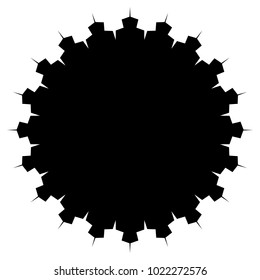 Concentric radial element. Radiating abstract geometric element