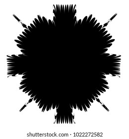 Concentric radial element. Radiating abstract geometric element