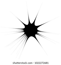 Concentric radial element. Radiating abstract geometric element