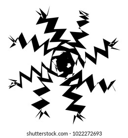 Concentric radial element. Radiating abstract geometric element