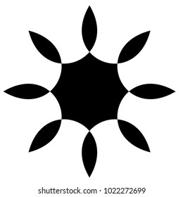Concentric radial element. Radiating abstract geometric element