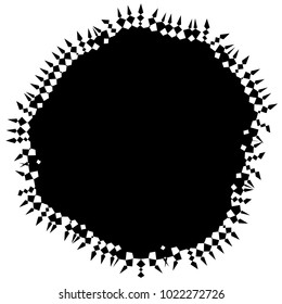 Concentric radial element. Radiating abstract geometric element