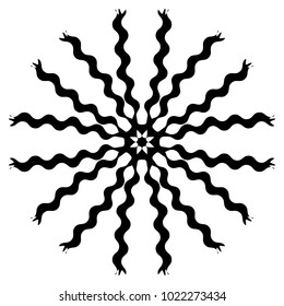 Concentric radial element. Radiating abstract geometric element