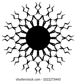 Concentric radial element. Radiating abstract geometric element