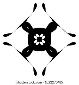 Concentric radial element. Radiating abstract geometric element