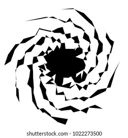 Concentric radial element. Radiating abstract geometric element