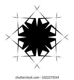 Concentric radial element. Radiating abstract geometric element