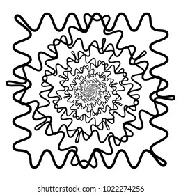 Concentric radial element. Radiating abstract geometric element