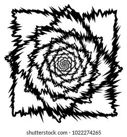 Concentric radial element. Radiating abstract geometric element