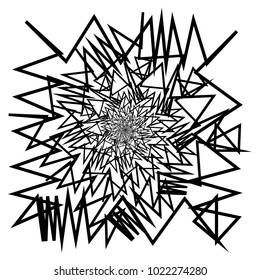Concentric radial element. Radiating abstract geometric element