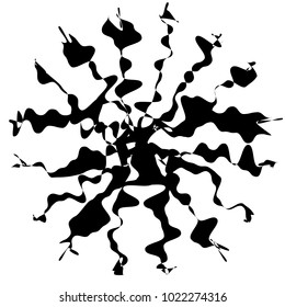 Concentric radial element. Radiating abstract geometric element