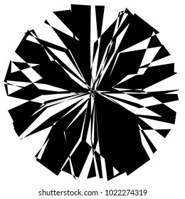 Concentric radial element. Radiating abstract geometric element