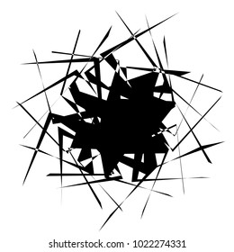 Concentric radial element. Radiating abstract geometric element