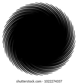 Concentric radial element. Radiating abstract geometric element
