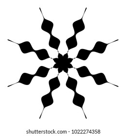 Concentric radial element. Radiating abstract geometric element