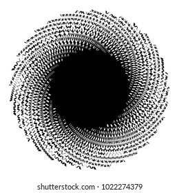 Concentric radial element. Radiating abstract geometric element