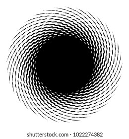 Concentric radial element. Radiating abstract geometric element
