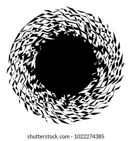 Concentric radial element. Radiating abstract geometric element