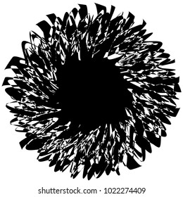 Concentric radial element. Radiating abstract geometric element