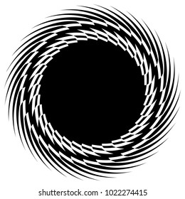 Concentric radial element. Radiating abstract geometric element