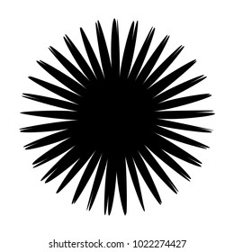 Concentric radial element. Radiating abstract geometric element