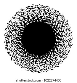 Concentric radial element. Radiating abstract geometric element