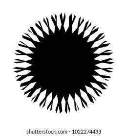 Concentric radial element. Radiating abstract geometric element